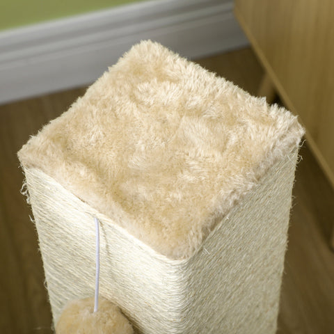 Rootz Cat Scratching Post - Cat Tree - Kitty Tower - Includes Toy - Jute Rope - 59.5cm x 39cm x 79cm