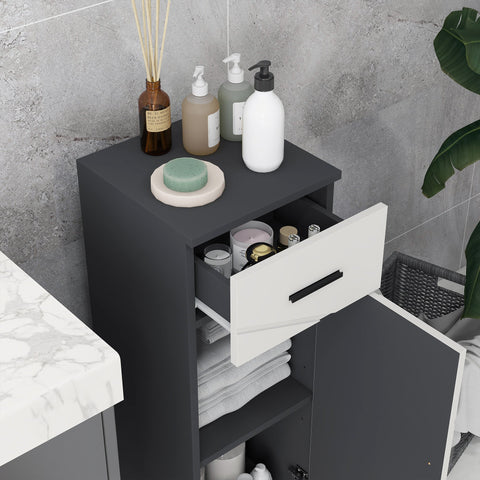 Rootz Bathroom Cabinet - Bathroom Cupboard - Storage Unit - Adjustable Shelves - 25kg Capacity - Grey - 30x30x82 cm