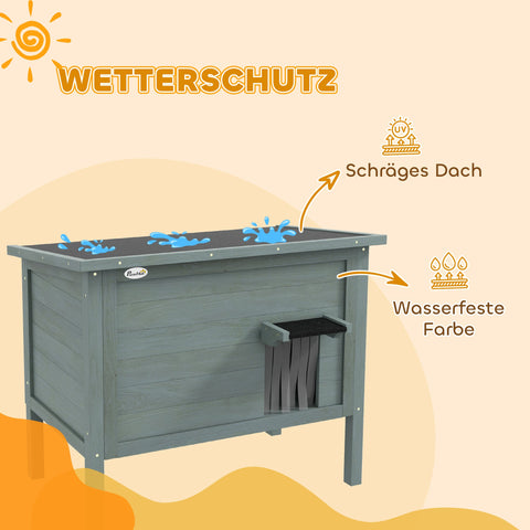 Rootz Outdoor Cat House - Katzenhaus - Weatherproof Katzenhütte - Cozy Insulation - 85cm x 50cm x 68.5cm Grey+Black
