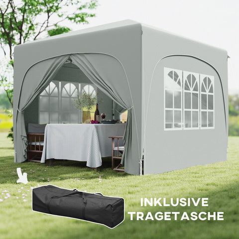 Rootz 3x3m Gazebo - Pop-Up Garden Tent - Portable Shelter - UPF50+ Protection - 300x300x273cm