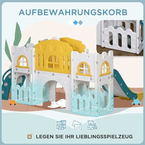 Rootz Toddler Slide - Indoor Slide - 7-in-1 Playset - Acceleration Zone - Bridge Walkway - Storage Baskets - 178L x 177W x 99H cm