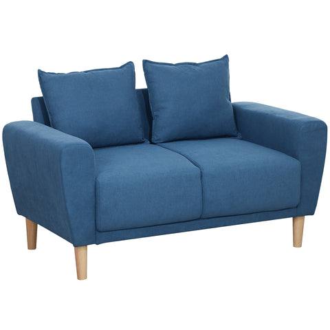 Rootz Two Seater Sofa - Modern Couch - Fabric Loveseat - Eucalyptus Wood Frame - Compact Comfort - 133 x 73 x 81 cm