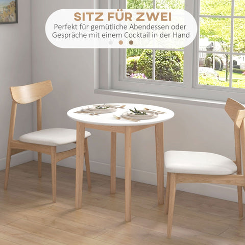 Rootz Dining Table - Kitchen Table - Space-Saving Table - Classic Scandi Design - Durable Pinewood - 75cm x 75cm x 76cm