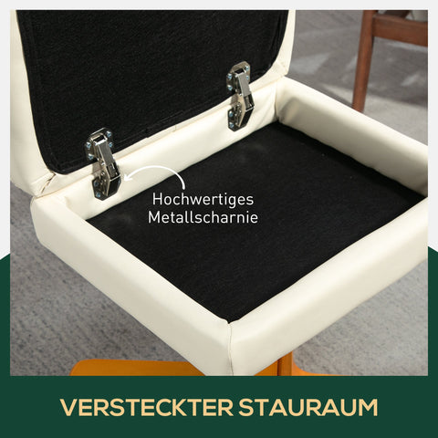 Rootz Cream White Recliner Chair Set - Relaxation Chair, Swivel Chair - Ultra Comfort - 80cm x 86cm x 99cm - Includes Stool with Storage