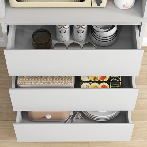 Rootz Kitchen Buffet Storage Cabinet - Dining Buffet - Sideboard - Versatile Storage - 68W x 38D x 172H cm