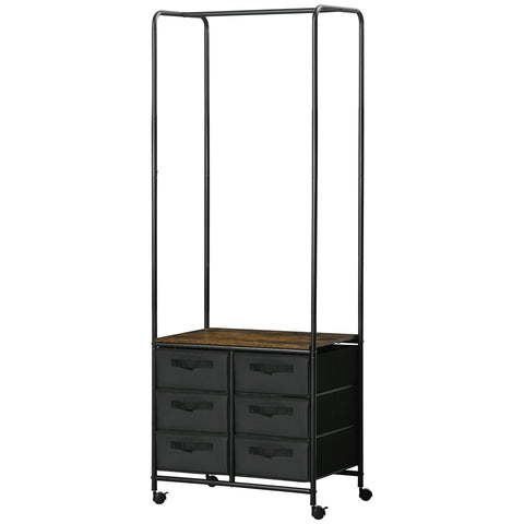 Rootz Industrial Clothes Rack - Wardrobe Organizer - Storage Unit - Space Saver - 63.5cm x 40cm x 172.5cm