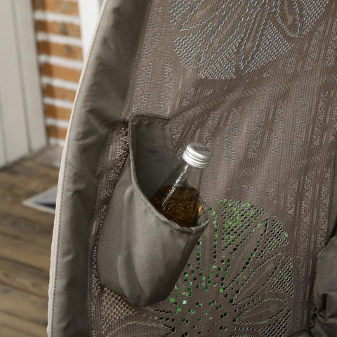 Rootz Garden Chair for 2 People - Folding Large Seat Cushion - Steel Frame - Sand - 126 x 75 x 142 cm