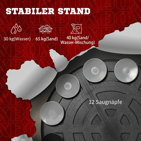 Rootz Boxing Stand with Punching Ball - Height Adjustable - Rotatable - Strength Training - 80.5 x 48 x 163-205 cm