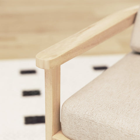 Rootz Upholstered Armchair - Reading Chair - Makeup Chair - Comfort & Stability - 62W x 82D x 82H cm