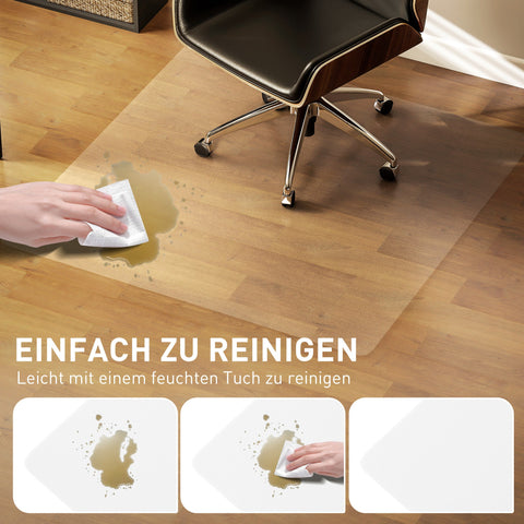Rootz Floor Protection Mat - Chair Mat - Office Floor Protector - Non-Slip - 1.5mm Thick - 120cm x 120cm - Transparent