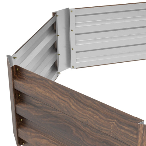 Rootz Raised Bed Garden Bed - Herb Bed - Vegetable Planter - Weather Resistant - Galvanized Steel - 113cm x 98cm x 30cm - Dark Brown