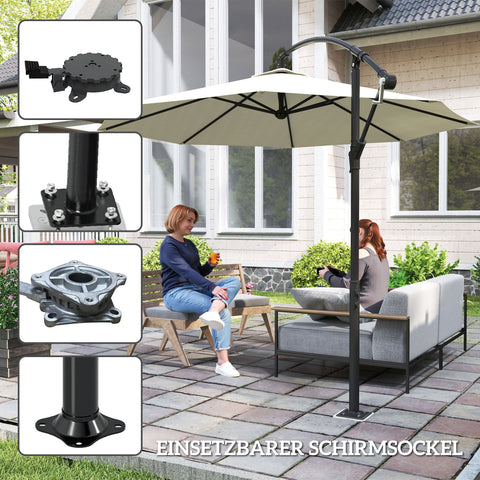 Rootz Umbrella Stand - Sun Umbrella Base - Floor Holder Parasols - Durable Metal Stability - 16.5 x 16.5 x 40 cm