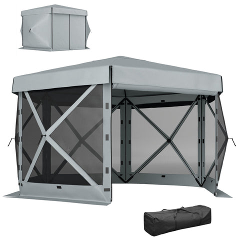 Rootz Garden Pavilion - Garden Tent - Party Tent - Waterproof & UV Resistant - Grey - 360cm x 315cm x 220cm