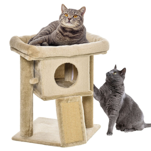 Rootz Cat Scratching Post - Cat Play Station - Cat Rest Station - Ultimate Play - Claw Sharpening - High-Quality Construction - 40W x 40D x 57H cm