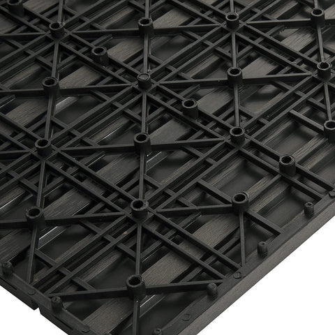 Rootz WPC Terrace Tiles - Decking Tiles - Outdoor Flooring - Durable & Long-lasting - Easy Installation - Low Maintenance - 30cm x 30cm x 1.8cm