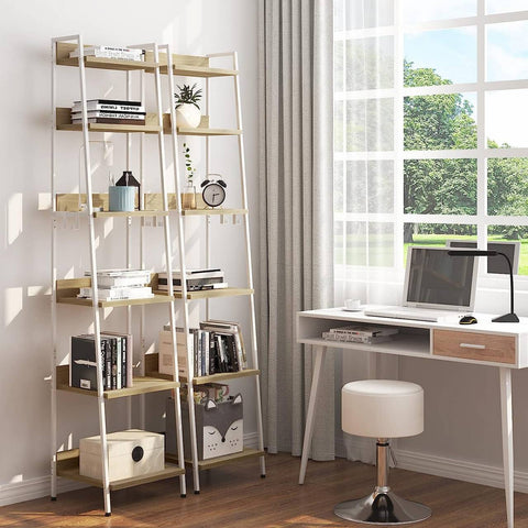 Rootz Industrial Style Storage Shelf - Bookshelf - Display Rack - Elegant & Durable - Multifunctional & Versatile - Anti-Tip Design - 41cm x 187cm x 36cm