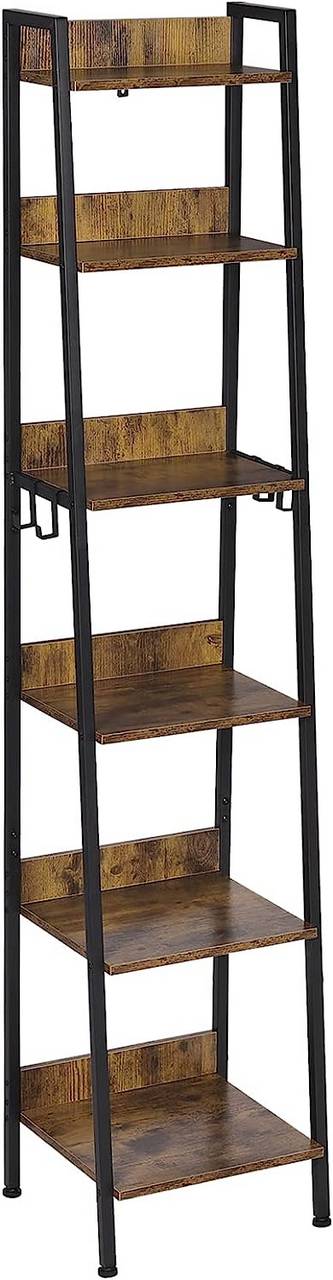 Rootz Industrial Style Storage Rack - Shelving Unit - Display Shelf - Durable MDF and Metal - Versatile, Elegant, Safe - 41cm x 187cm x 36cm