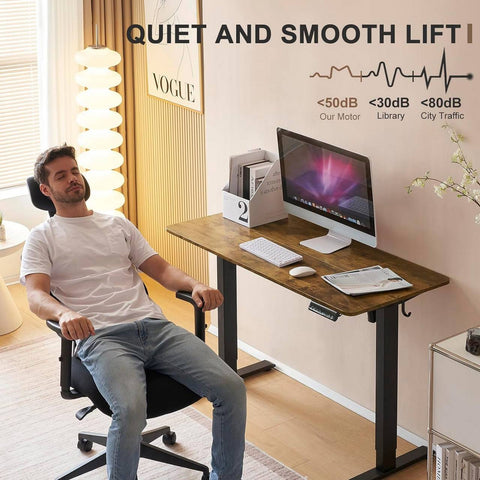 Rootz Height-Adjustable Desk - Standing Desk - Electronic Sit-to-Stand Table - Ergonomic with Memory Function - 120x60 cm - Improve Health and Productivity