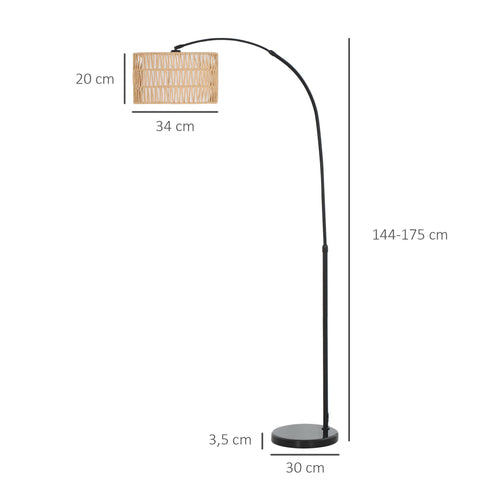 Rootz Floor Lamp - Lighting Fixture - Adjustable Lamp - Height Adjustable, Foot Switch - 93cm x 34cm x 144-175cm