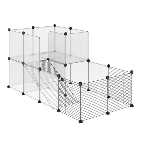 Rootz Small Animal Enclosure - DIY Modular Cage - Habitat - Customizable Design - 140cm x 70cm x 70cm - Ideal for Guinea Pigs, Rabbits, Chinchillas