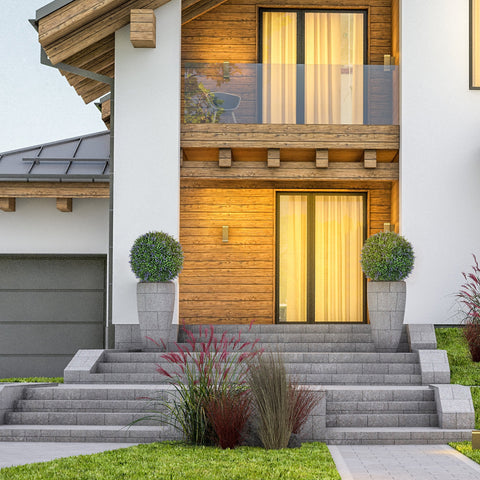 Rootz Artificial Plant Set - Faux Lavender Bushes - UV Resistant Greenery - Indoor/Outdoor Decor - 42cm Diameter