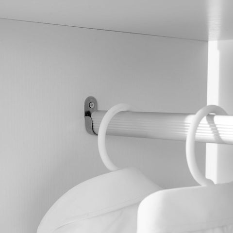 Rootz Mobile Wardrobe - Wardrobe Cabinet - Storage Organizer - Easy Mobility - Ample Storage - Durable Material - 60cm x 40cm x 128cm - White