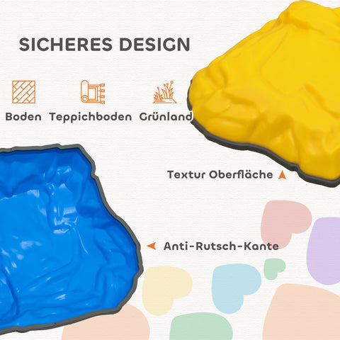 Rootz Balance Kicking Stones Set - Non-Slip Stepping Stones - Coordination Toys - Indoor/Outdoor Fun - 32x30x13.5cm & 27x25.5x9.7cm