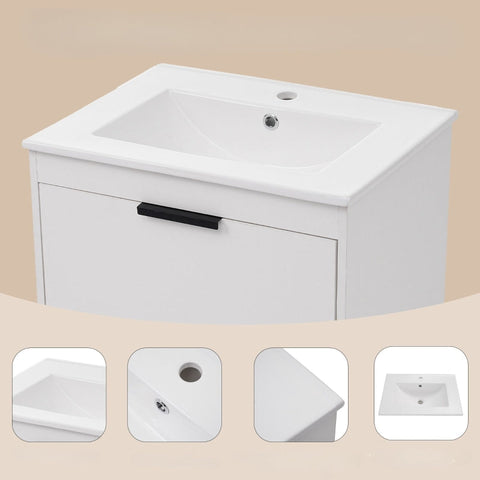Rootz 3 Piece Bathroom Furniture Set - Bathroom Mirror Cabinet - Washbasin Unit - Soft Close Drawers - MDF - Elegant White - 59x46.5x47cm, 58.5x14x60cm, 120x30x30cm