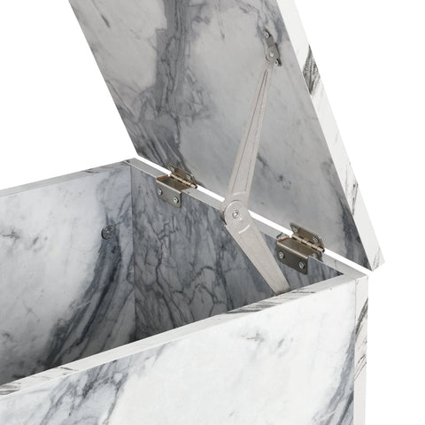 Rootz Marble Pattern Coffee Table Set - Coffee Table - Accent Tables - Versatile Design with Storage - 100x33.5x70cm & 32x32x50cm