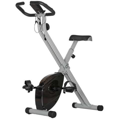 Rootz Folding Exercise Bike - Quiet Magnetic Bike - Indoor Cycling - 8 Resistance Levels - Adjustable Seat - 97x43x110cm