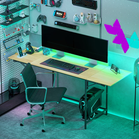 Rootz Foldable Computer Table - Expandable Desk - Space-Saving Office Table - Robust & Sturdy - 170cm x 58cm x 78cm