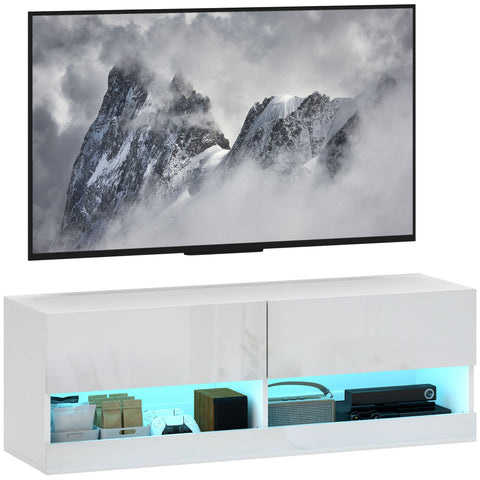 Rootz TV-Hanging Cabinet with LED Lighting - Wall-Mounted TV Cabinet - Floating TV Unit - Stylish Design - 120 x 35 x 40.5 cm