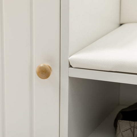 Rootz Shoe Bench with Closet - Shoe Cabinet - Storage Bench - High-Class Foam Comfort - 80cm x 33cm x 49cm