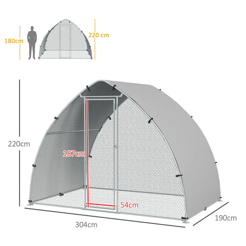 Rootz Large Chicken Enclosure - Chicken Coop - Animal Pen - UV-Resistant Roof - 3.04m x 1.9m x 2.2m - Protects from Predators