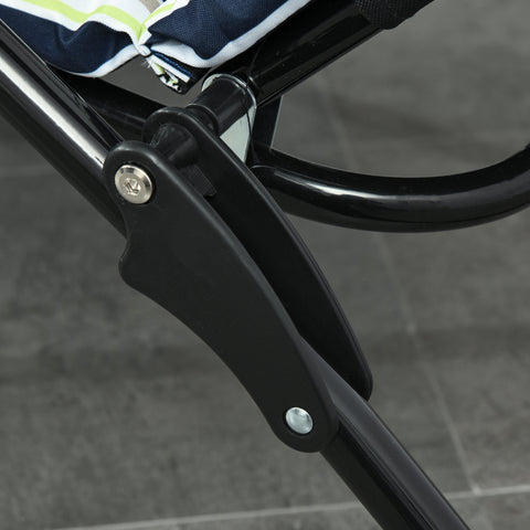 Rootz Sun Lounger Foldable Deck Chair - Beach Chair - Outdoor Recliner - 6-Position Comfort - 153cm x 58.5cm x 89cm