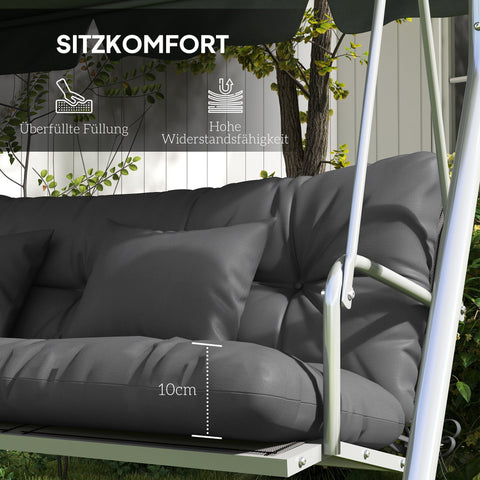 Rootz 4 Set Seat Cushion - Chair Pad - Water-Repellent Cushion - Comfort Design - 150x50x10cm - Grey