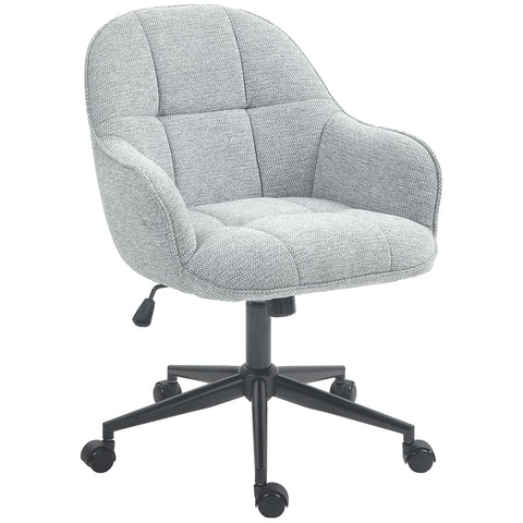 Rootz Ergonomic Office Chair - Swivel Chair - Adjustable Chair - Padded Comfort - 63x66x86-96cm - Grey Linen Cover