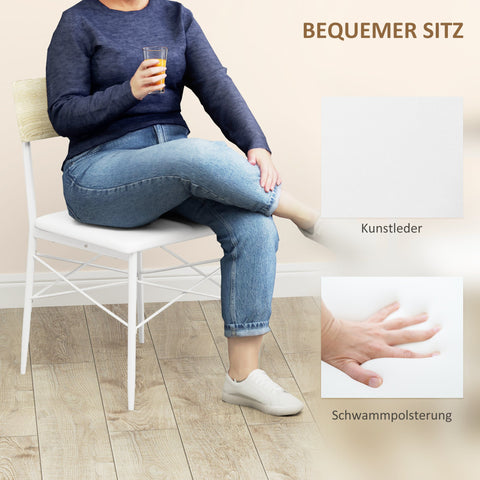 Rootz 4 Piece Dining Table Set - Kitchen Table - Dining Room Set - Padded Comfort - 110W x 70D x 75H cm Table, 40W x 50D x 80H cm Chairs