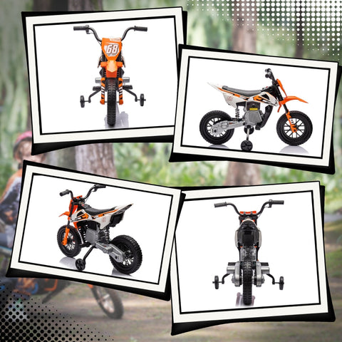 Rootz Electric Ride-On Motorcycle for Kids - Children's Vehicle - Toy Bike - Shock-Absorbing Wheels - 107cm x 56cm x 70cm