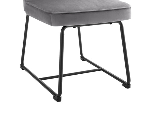 Rootz Velvet Dining Chairs - Elegant Seating - Padded Chairs - Exceptional Comfort - 46L x 45W x 81.5H cm - Modern Gray Design