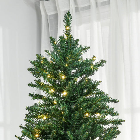 Rootz 7ft Artificial Christmas Tree with Lights - LED Illuminated Tree - Festive Atmosphere - 142cm x 210cm - 2154 Branches - Green