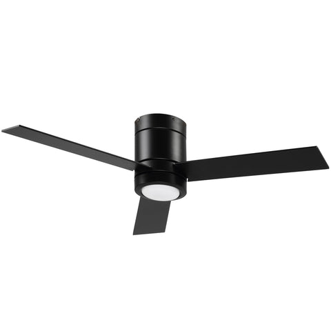 Rootz Ceiling Fan 2 in 1 - LED Light - Quiet Speeds - Remote Control - Ø112cm x 25h cm - Black