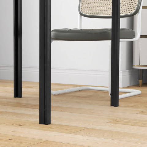 Rootz Dining Table - Kitchen Table - Tempered Glass - Elegant & Secure - 75cm x 75cm x 75cm Black