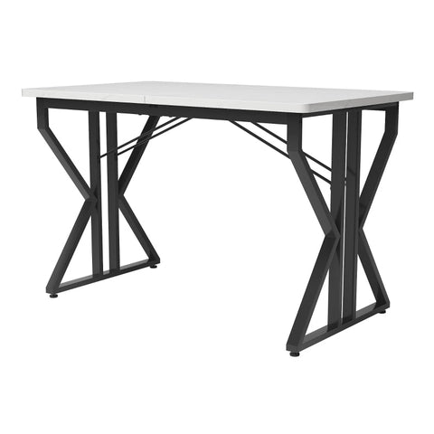 Rootz Elegant Dining Table - Marbled Table - Modern Dining Surface - Durable MDF & Metal - 119L x 70W x 75H cm