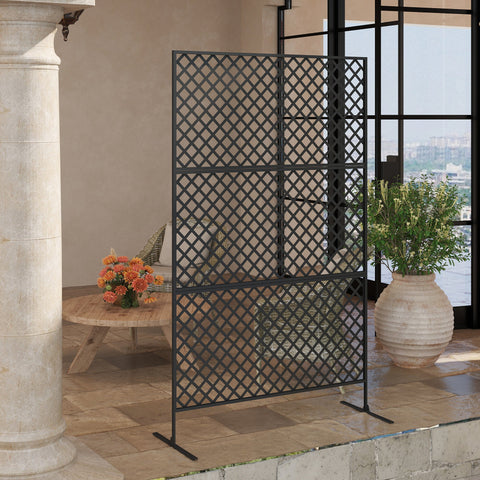 Rootz Outdoor Area Divider - Metal Wall Screen - Privacy Screen - Enhances Spaces - 122cm x 45cm x 198cm