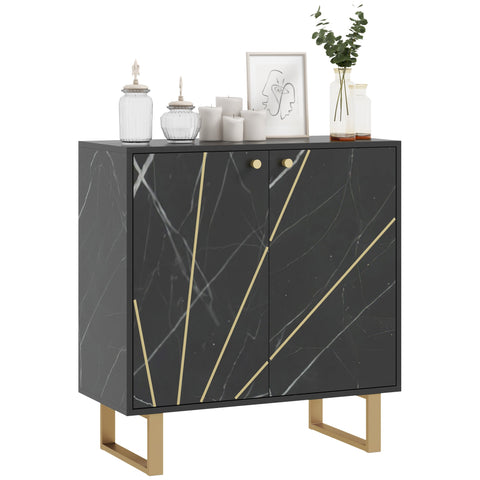 Rootz Storage Buffet - Sideboard - Console Table - Adjustable Shelves - 76cm x 35cm x 77cm - Black