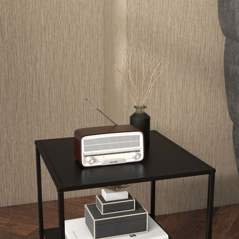 Rootz Industrial Design Side Table - Coffee Table - Bedside Table - 2 Levels of Storage - Sturdy Steel Frame - 40cm x 40cm x 45cm