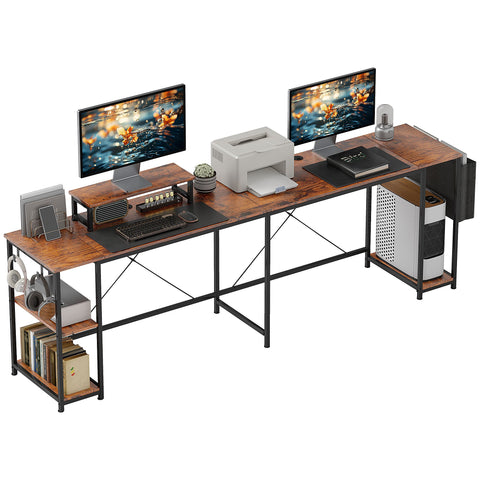 Rootz L-shaped Desk - Versatile Office Table - Ergonomic Monitor Stand - Adjustable Shelves - 168cm x 120cm x 90cm