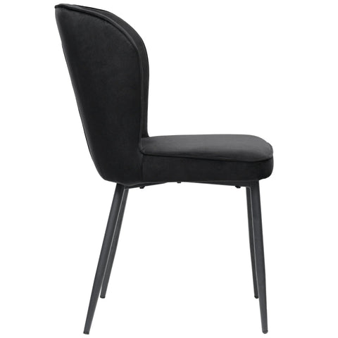 Rootz Velvet Dining Chair - Modern Upholstered Seat - Padded Seating - Exceptional Comfort - 47L x 43W x 86H cm