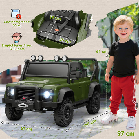 Rootz Children's Electric Car - Toy Car - Kids Ride-On Car - Safety Features - Green - 115cm x 61cm x 61cm